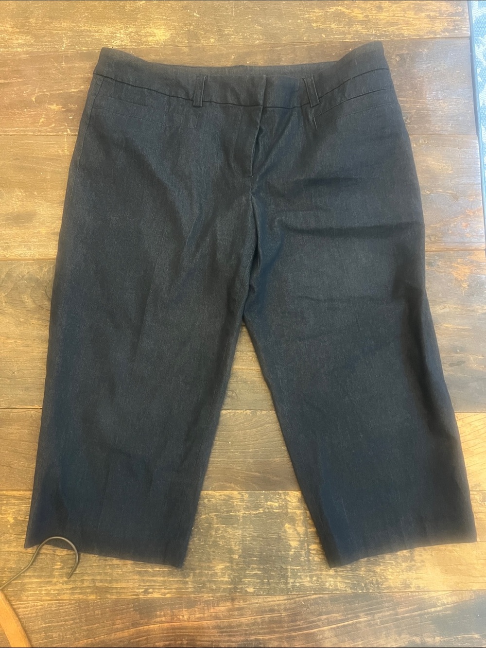 Classic Dark Denim Crop Dress Pants-Long Shorts-Peddle Pushers